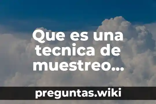 Que es una tecnica de muestreo concepto