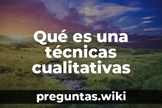 Qué es una técnicas cualitativas