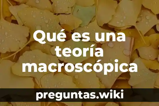 Qué es una teoría macroscópica