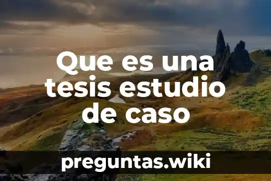 Que es una tesis estudio de caso