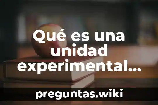 Qué es una unidad experimental en estadística