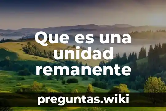 Que es una unidad remanente