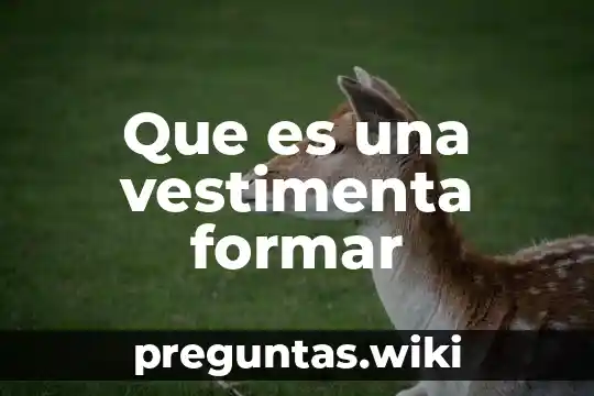 Que es una vestimenta formar