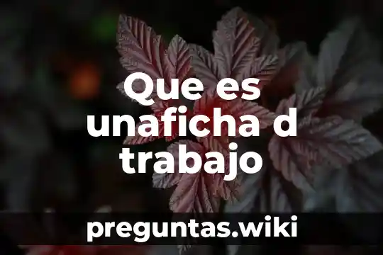 Que es unaficha d trabajo