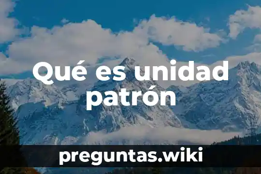 Qué es unidad patrón