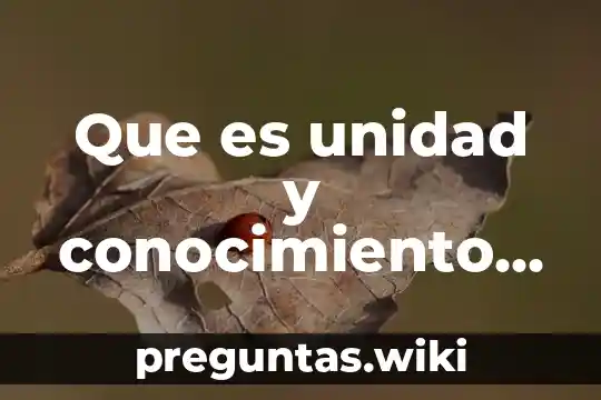 Que es unidad y conocimiento mutuo en la comunidad