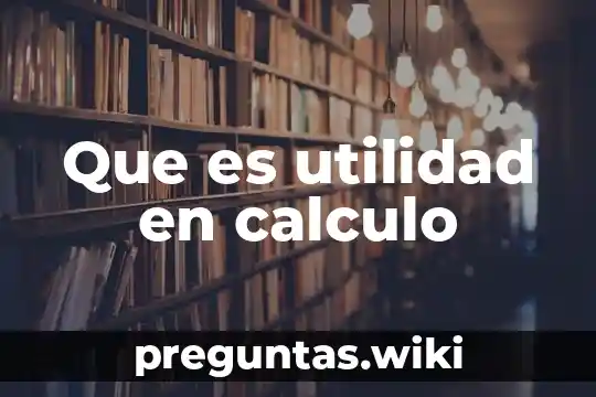 Que es utilidad en calculo