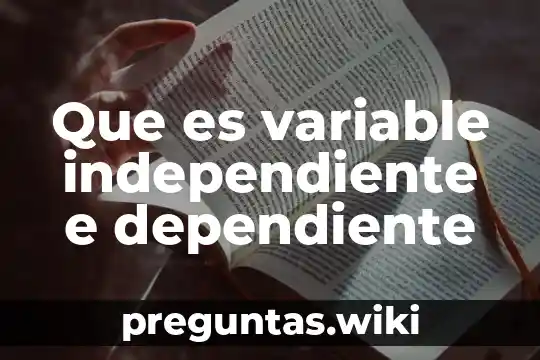 Que es variable independiente e dependiente