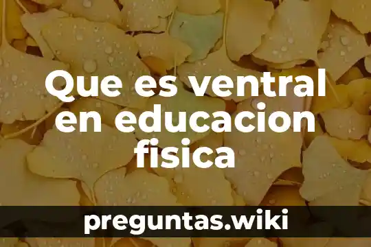 Que es ventral en educacion fisica