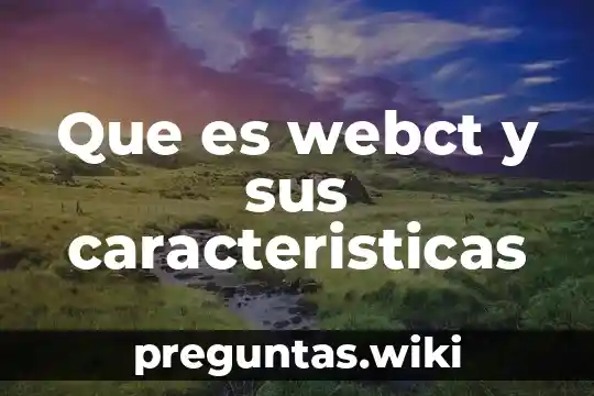Que es webct y sus caracteristicas