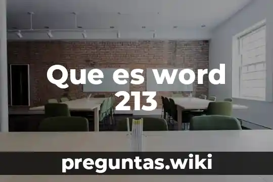Que es word 213