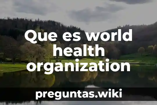 Que es world health organization
