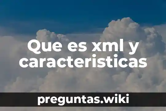 Que es xml y caracteristicas