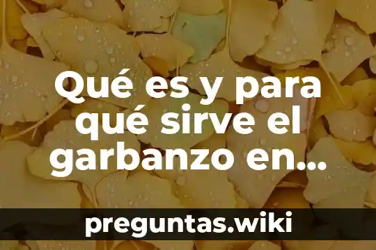 Qué es y para qué sirve el garbanzo en repostería