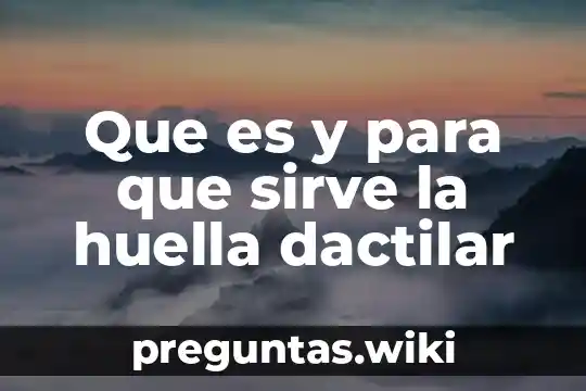 Que es y para que sirve la huella dactilar