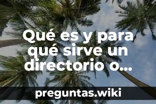 Qué es y para qué sirve un directorio o carpeta