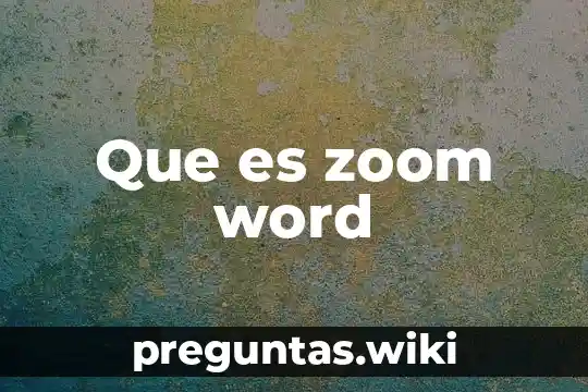 Que es zoom word
