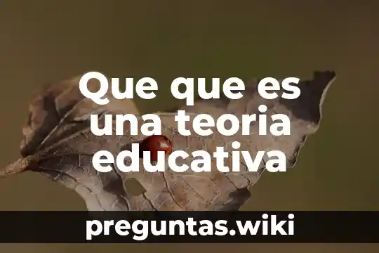 Que que es una teoria educativa