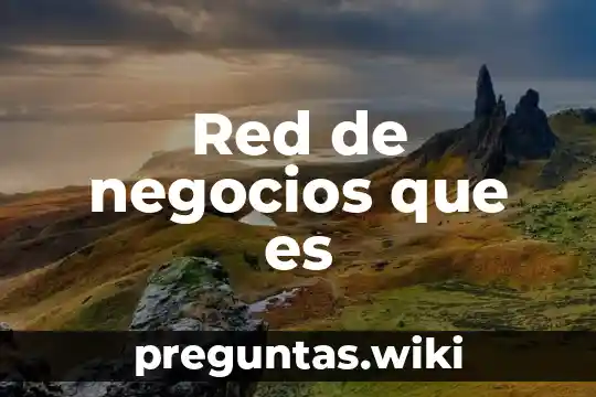 Red de negocios que es