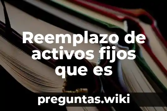 Reemplazo de activos fijos que es