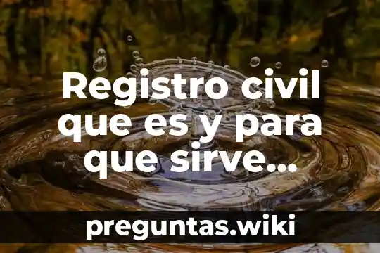 Registro civil que es y para que sirve primaria