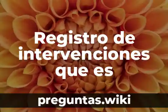 Registro de intervenciones que es
