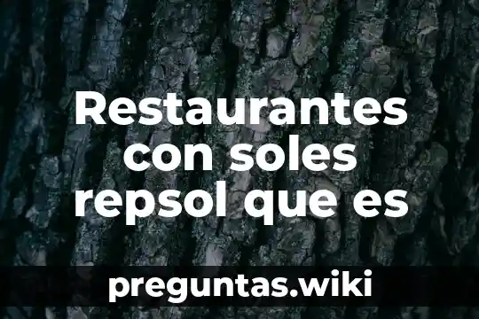 Restaurantes con soles repsol que es