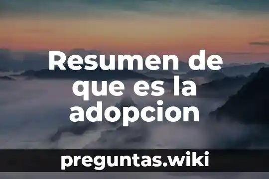 Resumen de que es la adopcion