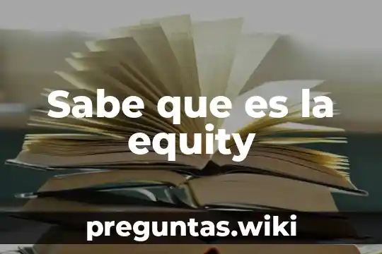 Sabe que es la equity