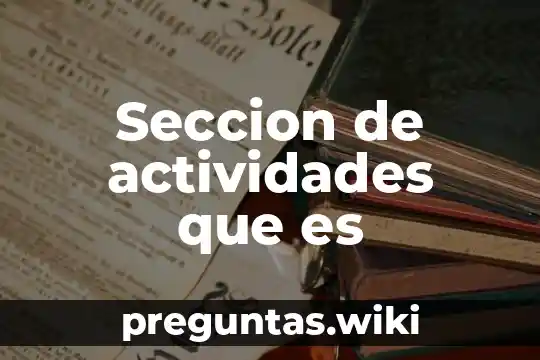 Seccion de actividades que es