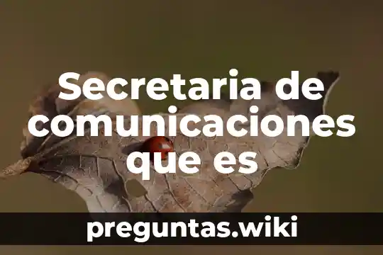 Secretaria de comunicaciones que es