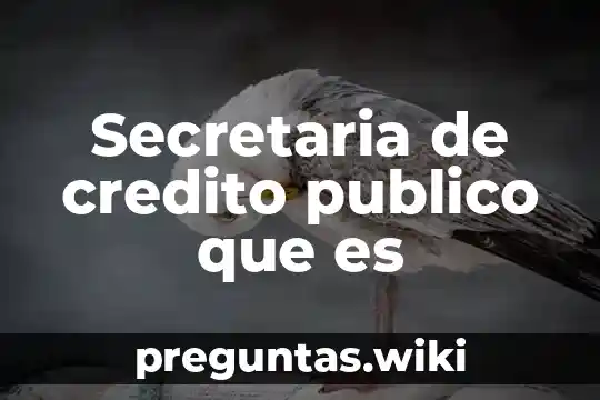 Secretaria de credito publico que es