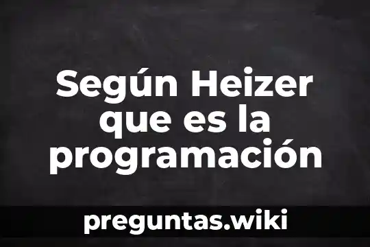Según Heizer que es la programación