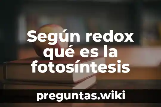Según redox qué es la fotosíntesis