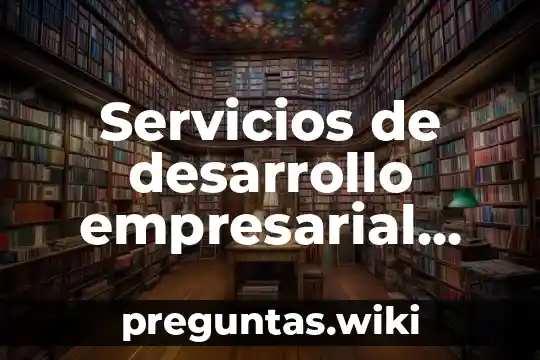 Servicios de desarrollo empresarial SDE que es