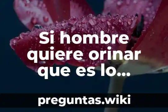 Si hombre quiere orinar que es lo primero que saca