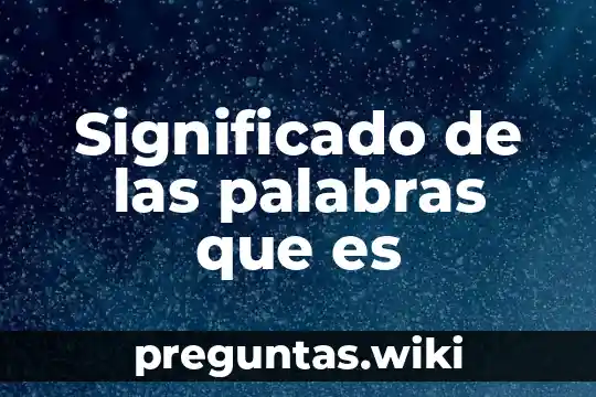 Significado de las palabras que es