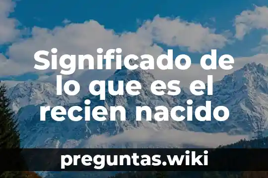 Significado de lo que es el recien nacido
