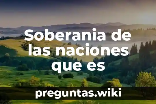 Soberania de las naciones que es