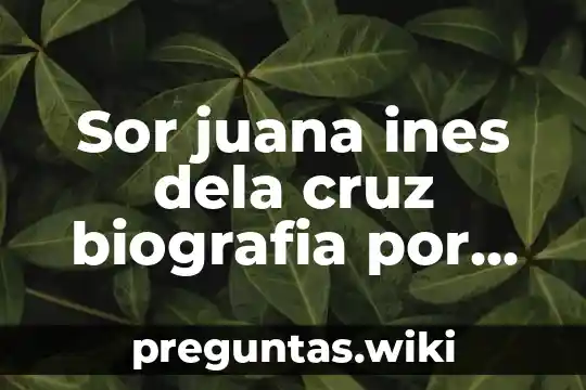 Sor juana ines dela cruz biografia por que es importante