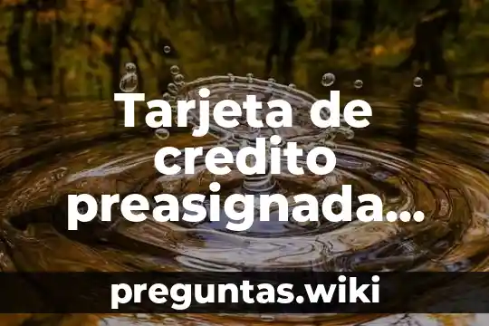 Tarjeta de credito preasignada que es