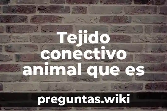 Tejido conectivo animal que es