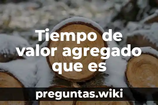 Tiempo de valor agregado que es
