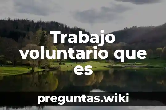 Trabajo voluntario que es