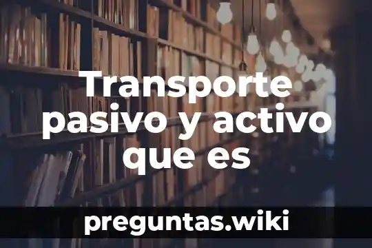 Transporte pasivo y activo que es