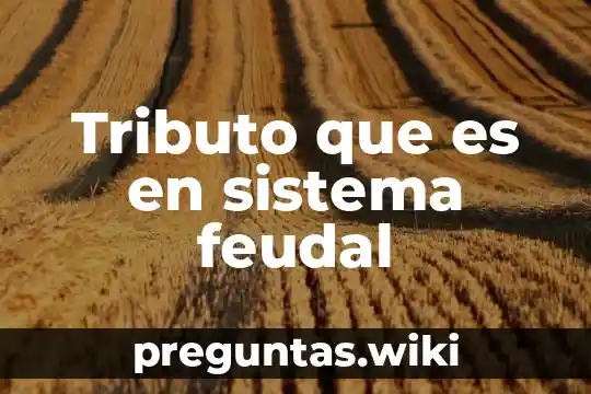 Tributo que es en sistema feudal