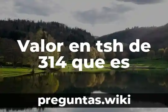 Valor en tsh de 314 que es