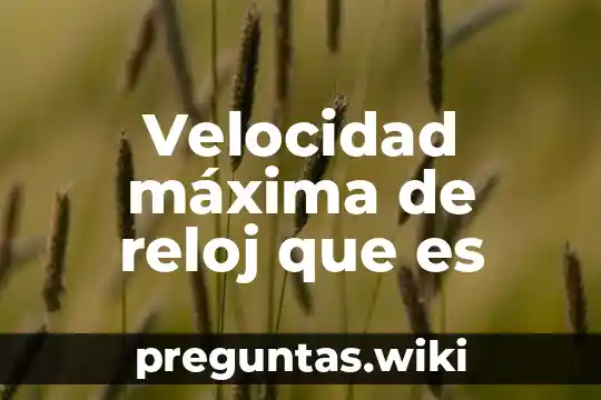 Velocidad máxima de reloj que es