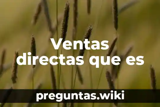 Ventas directas que es
