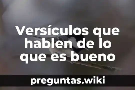 Versículos que hablen de lo que es bueno